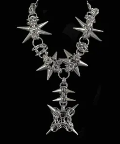 Thornfall Spire Chainmail Y Necklace