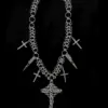 Vesper Spire Drape Chainmail Necklace — Handmade Gothic Necklace, Stainless Steel, Dark Silver, Grizz Studio