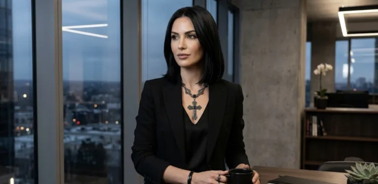 How to Wear a Gothic Necklace with a Blazer for Polished Dark Style