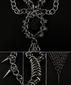 Obsidian Armour Tie Chainmail Necklace - Image 3