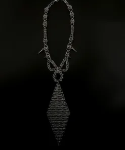 Obsidian Armour Tie Chainmail Necklace