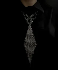 Alternative view of Obsidian Armour Tie Chainmail Necklace