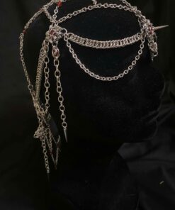Crimson Cathedral Veil Chainmail Headdress - Image 4