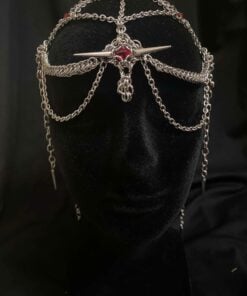 Crimson Cathedral Veil Chainmail Headdress