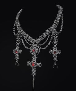Crimson Reliquary Chainmail Necklace