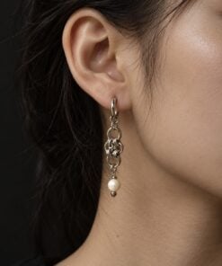 Pearl Chain Drop Earrings - Image 2
